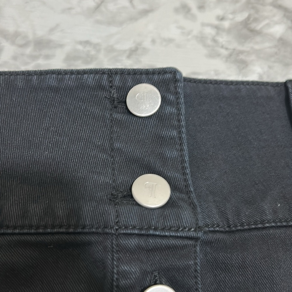 PILCRO WOMENS BLACK A LINE MINI SKIRT BUTTON FRONT BLACK Sz 12 - Picture 4 of 8